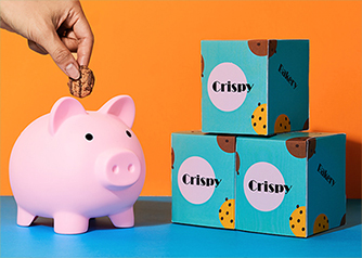 cookie bank with folding boxes