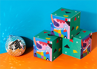 Folding boxes with disco ball