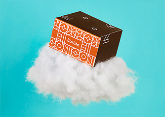 Folding box on cloud