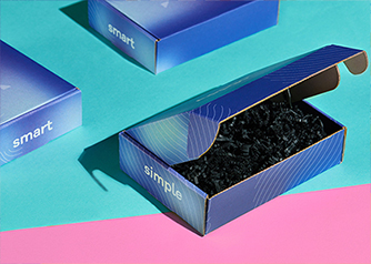 Box with Black Crinkle Paper